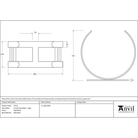 Curved Log Holder - Large