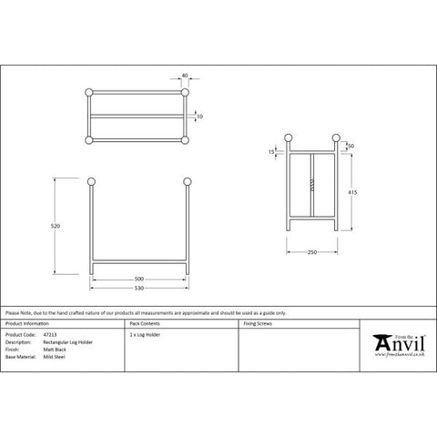 Rectangular Log Holder