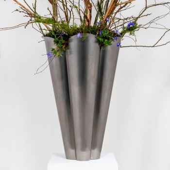 Marine Stainless Steel Flora Pot With Drainage Holes 40cm