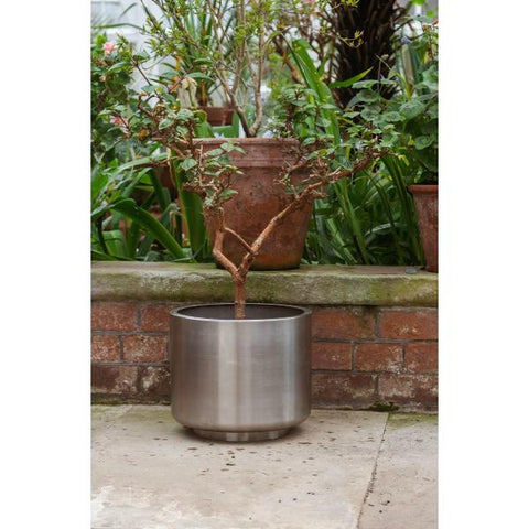 Marine Stainless Steel Newlyn Pot 28cm With Drainage Holes