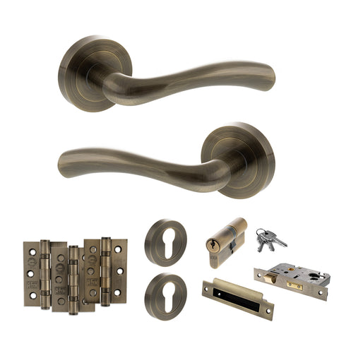 Texas Lever Handle Euro Sashlock Door Pack
