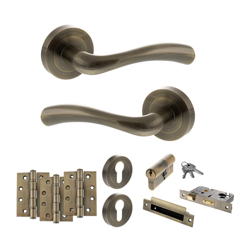 Texas Lever Handle Euro Sashlock Door Pack