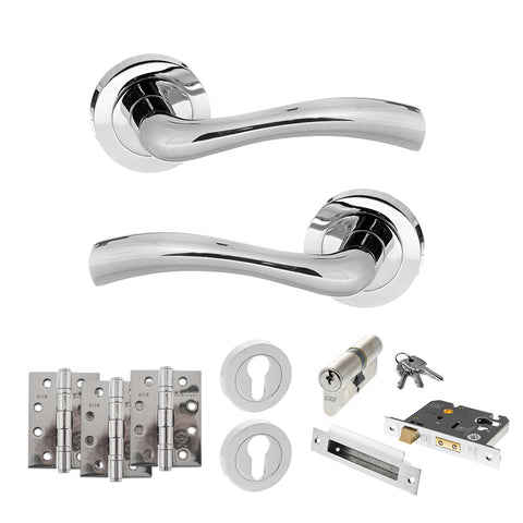 Texas Lever Handle Euro Sashlock Door Pack