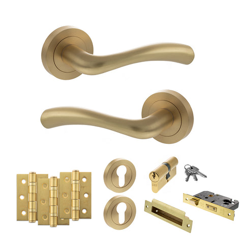 Texas Lever Handle Euro Sashlock Door Pack