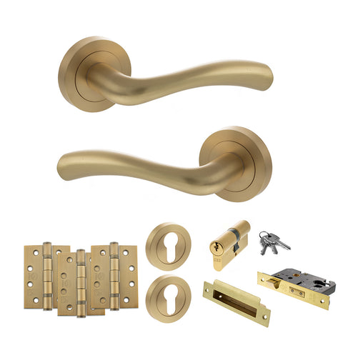 Texas Lever Handle Euro Sashlock Door Pack