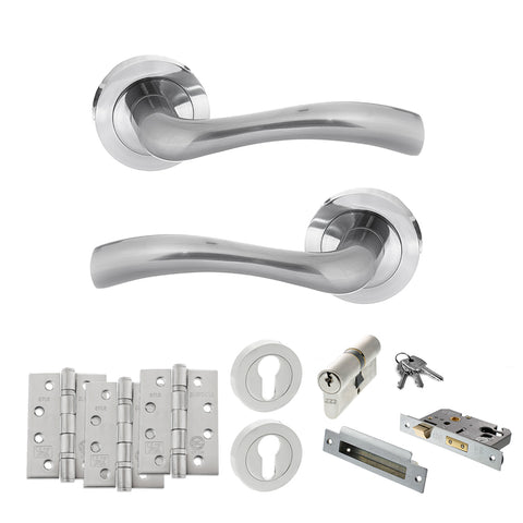 Texas Lever Handle Euro Sashlock Door Pack