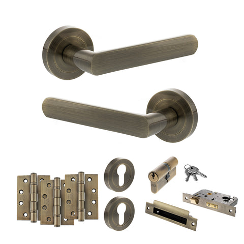 Carolina Lever Handle Euro Sashlock Door Pack