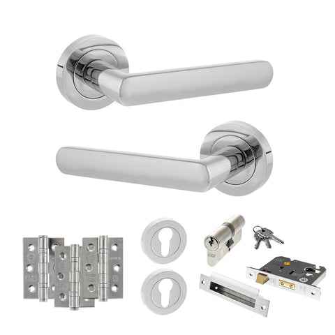 Carolina Lever Handle Euro Sashlock Door Pack
