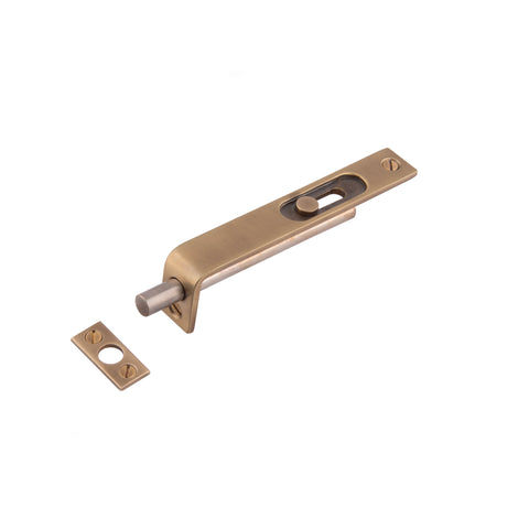 Sunk Slide Flush Bolt. 100mm x 17mm - Shown in Very Light Aged