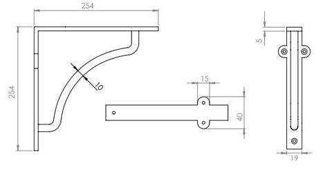 Cable Shelf Bracket for Wooden Shelves