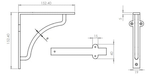 Cable Shelf Bracket for Wooden Shelves
