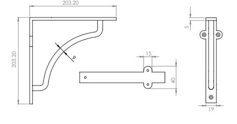 Cable Shelf Bracket for Wooden Shelves