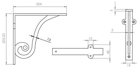 Ornate Shelf Bracket for Wooden Shelves