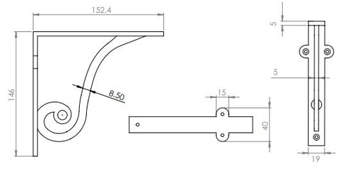 Ornate Shelf Bracket for Wooden Shelves