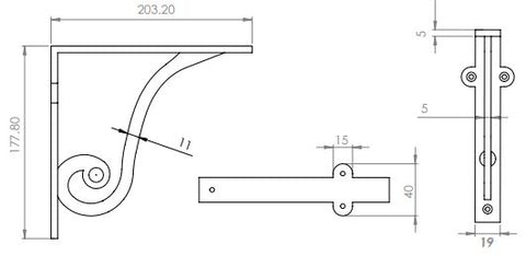 Ornate Shelf Bracket for Wooden Shelves