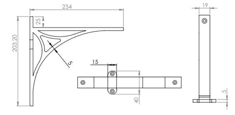 Bridge Shelf Bracket for Wooden Shelves