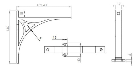 Bridge Shelf Bracket for Wooden Shelves