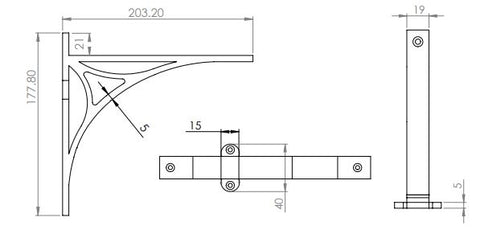 Bridge Shelf Bracket for Wooden Shelves