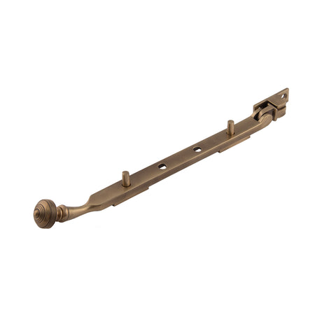 Casement Stay Reeded Button Detail - Shown in Very Light Aged