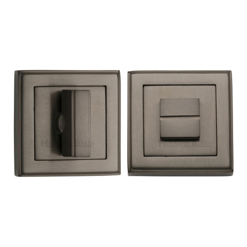 54mm Square Deco Style Bathroom Thumbturn & Release Concealed Fix