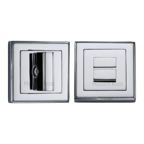 54mm Square Deco Style Bathroom Thumbturn & Release Concealed Fix