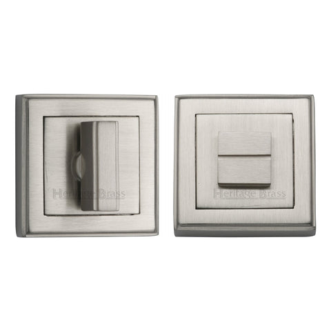 54mm Square Deco Style Bathroom Thumbturn & Release Concealed Fix