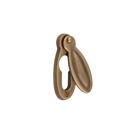 Large Teardrop Covered Euro-Profile Escutcheon - Shown in Very Light Aged