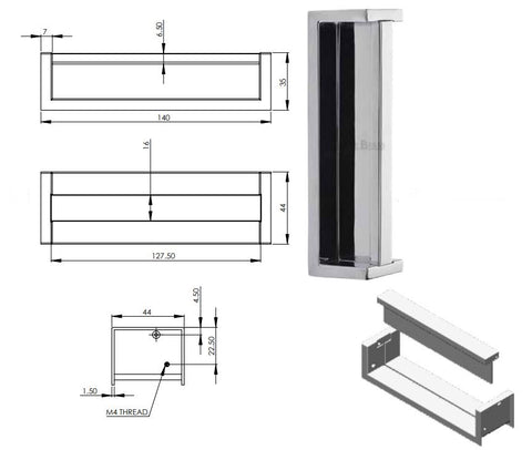 Sliding Door Edge Flush Pull