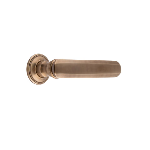 130mm Chamfered Lever Handle - Shown in Very Light Aged