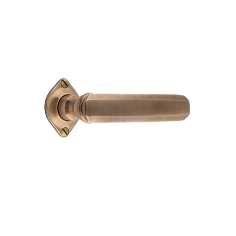 130mm Chamfered Lever Handle - Shown in Very Light Aged