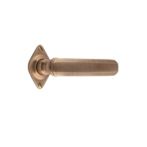 130mm Chamfered Lever Handle - Shown in Very Light Aged