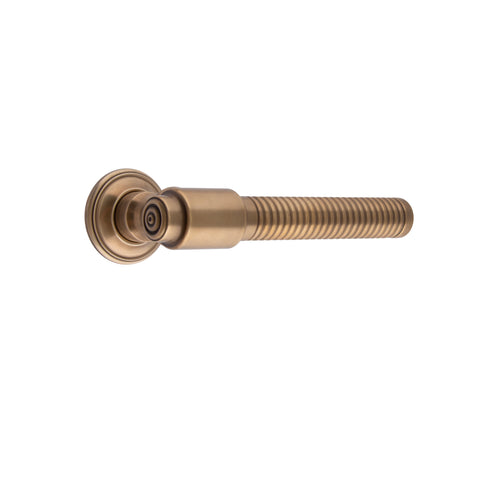 140mm Reeded Round Bar Lever Handle - Shown in Very Light Aged