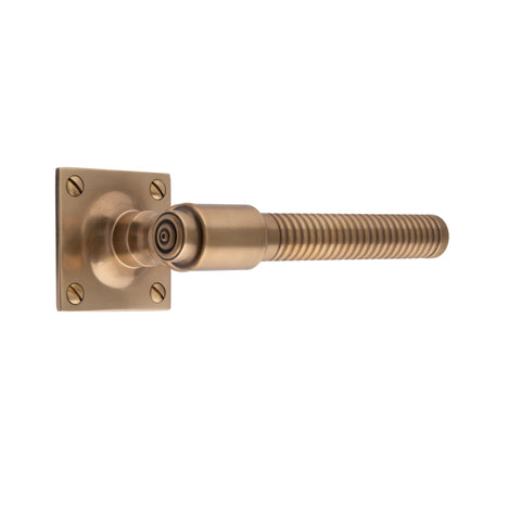 140mm Reeded Round Bar Lever Handle - Shown in Very Light Aged