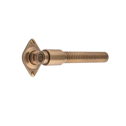 140mm Reeded Round Bar Lever Handle - Shown in Very Light Aged