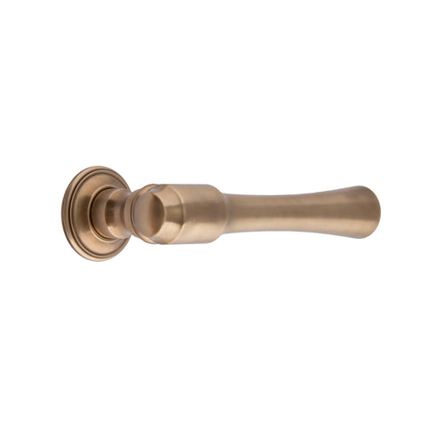 140mm Round Tapered Bar Lever Handle - Shown in Very Light Aged