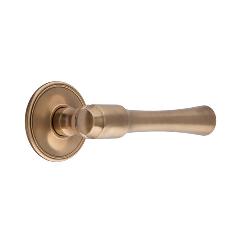 140mm Round Tapered Bar Lever Handle - Shown in Very Light Aged