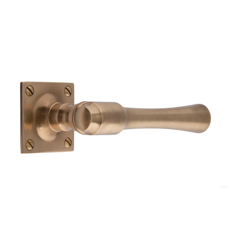 140mm Round Tapered Bar Lever Handle - Shown in Very Light Aged