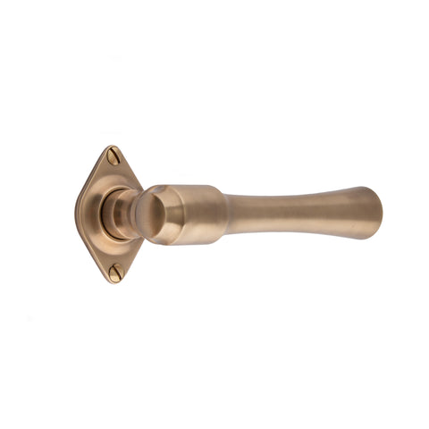 140mm Round Tapered Bar Lever Handle - Shown in Very Light Aged