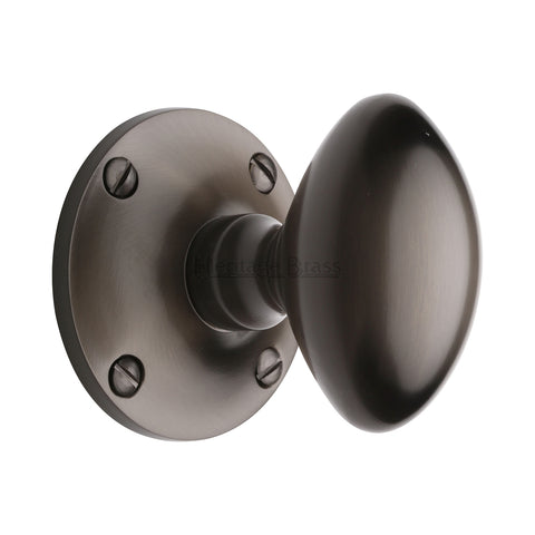 Mayfair Oval Style Mortice Knob on Visible Fix Unsprung Rose