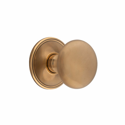 Shallow Pattern 57mm dia Bun Mortice Knob - Shown in Very Light Aged