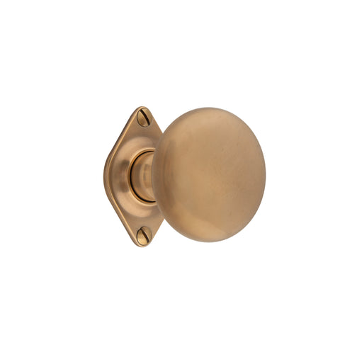 Shallow Pattern 57mm dia Bun Mortice Knob - Shown in Very Light Aged