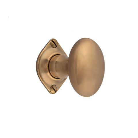 55mm x 37mm Oval Mortice Knob - Shown in Very Light Aged