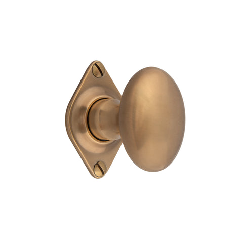 55mm x 37mm Oval Mortice Knob - Shown in Very Light Aged