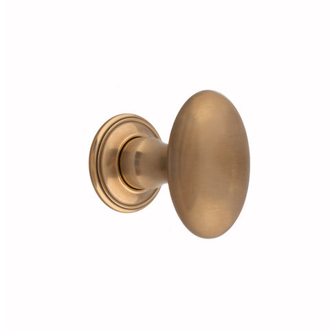 60mm x 37mm Oval Mortice Knob - Shown in Very Light Aged