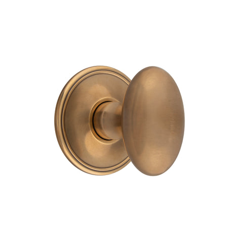 60mm x 37mm Oval Mortice Knob - Shown in Very Light Aged