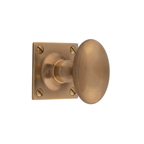 60mm x 37mm Oval Mortice Knob - Shown in Very Light Aged