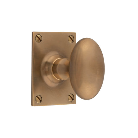 60mm x 37mm Oval Mortice Knob - Shown in Very Light Aged