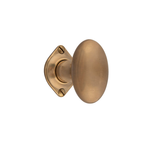 60mm x 37mm Oval Mortice Knob - Shown in Very Light Aged