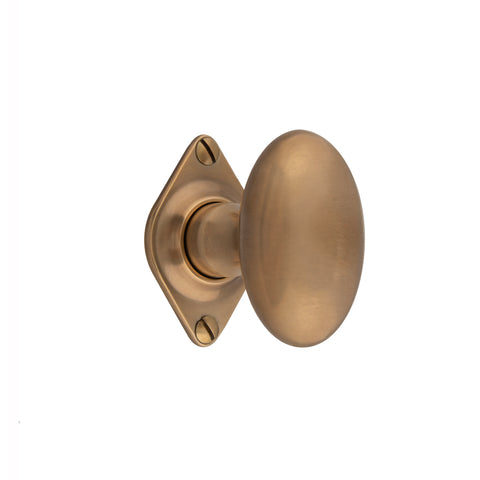 60mm x 37mm Oval Mortice Knob - Shown in Very Light Aged