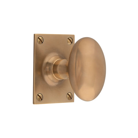 66mm x 43mm Oval Mortice Knob - Shown in Very Light Aged